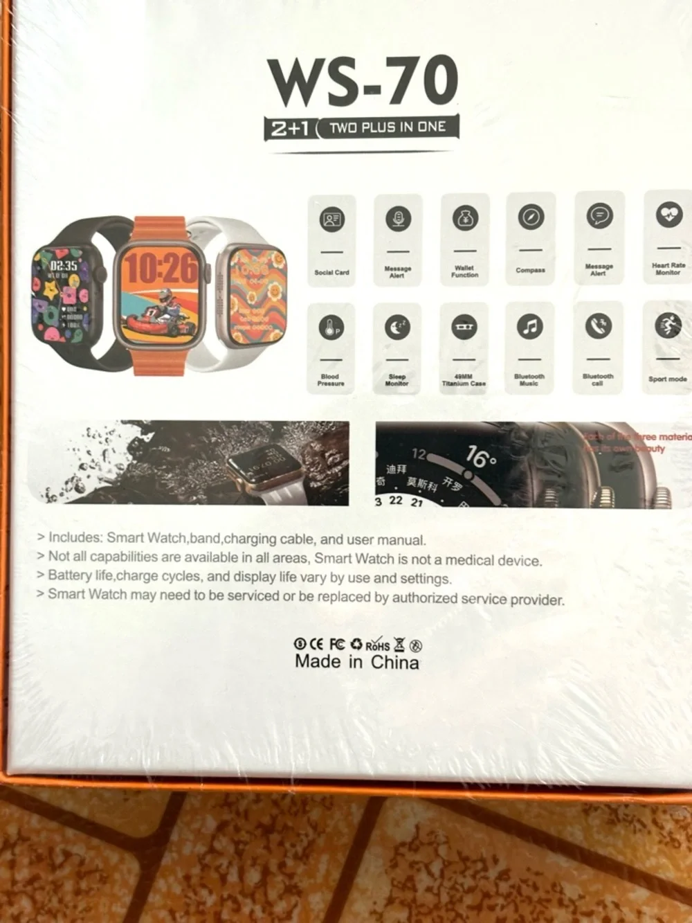 Orange Multi-Functional Smart Watch. NWT.